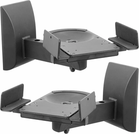 Mount-It! Bookshelf Speaker Wall Mount, Pair of Universal Side Clamping Speaker Shelf Wall Mounting Brackets for Large or Small Speakers, 2 Full Motion Mounts, 55 Lbs Capacity, Black (MI-SB37) bookshelf speakers,compact stereo speakers,hi-fi shelf speakers