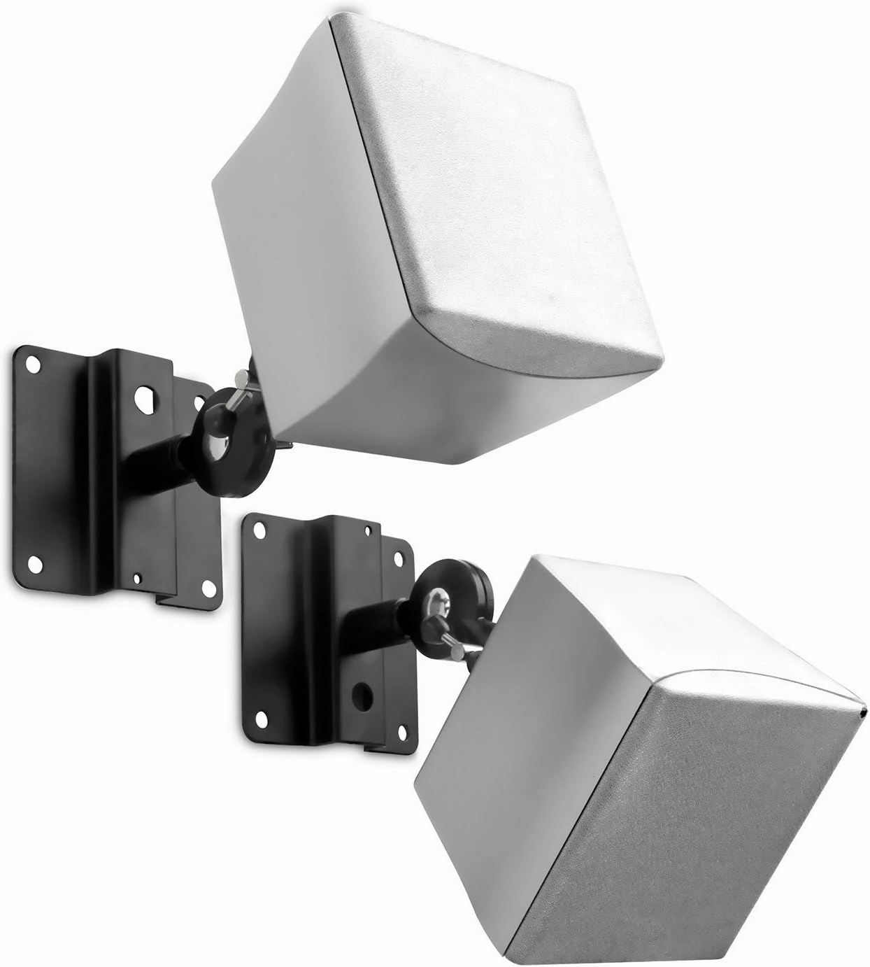 Mount-It! Speaker Mount for Wall and Ceiling, Low Profile Heavy Duty, Anti-Theft, Universal for Channel Surround Sound and Satellite Speakers, Black, 2 Mounts