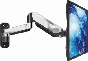 MOUNT PRO Single Monitor Wall Mount for 13 to 32 Inch Computer Screens, Gas Spring Monitor Arm Holds Up to 17.6lbs, Full Motion Adjustable Wall Bracket, VESA Mount 75x75, 100x100, Polished speaker wall mount,audio bracket,AV wall mounting,
