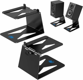 Mounting Dream Desktop Speaker Stand, Tilted Studio Monitor up to 15with Anti-Vibration Pads, Set of 2 Bookshelf Speaker Stand, Surround Sound Speaker Stand -33 LBS speaker stands,monitor stands,floor speaker holders,