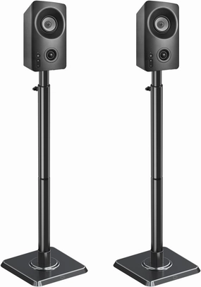 Mounting Dream Speaker Stands - Height Adjustable Speaker Stand for Vizio, Polk, JBL, Sony, Speaker Stands Pair with Wire Management (Holds up to11LBS Per Stand) speaker stands,monitor stands,floor speaker holders,