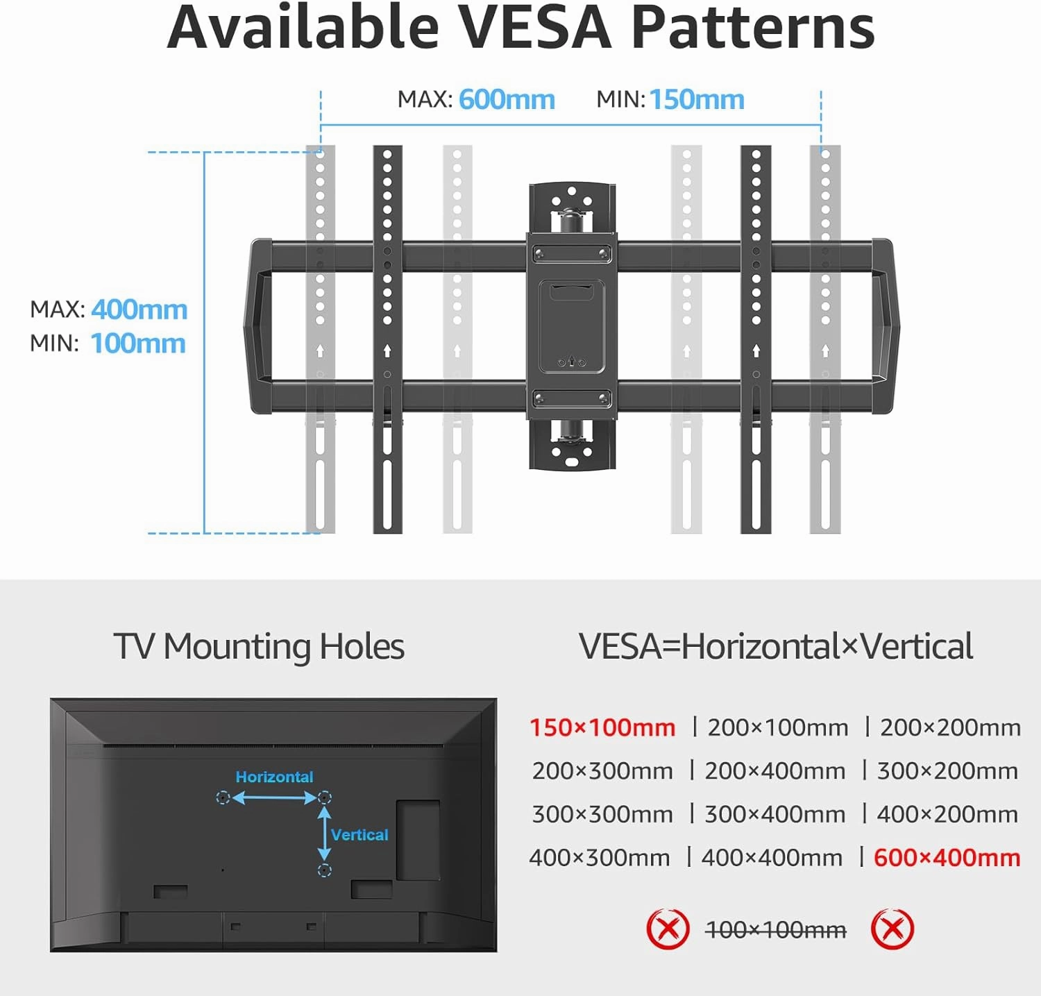 MOUNTUP 37.9" Long Arm TV Wall Mount for Most 42-75 Inch TVs, Full Motion Corner Wall Mount TV Bracket with Extension & Tilt & Swivel Articulating Arm, Max VESA 600x400mm and Up to 99 lbs, MU0047-L