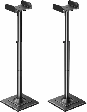 MOUNTUP Universal Speakers Stands Pair 34" to 43.3" Height Adjustable Holds Bookshelf Speakers Satellite Speakers Up to 11LBS Cable Concealing 1 Pair Spring-Loaded Plate Extends to 10" MU9138 Black bookshelf speakers,compact stereo speakers,