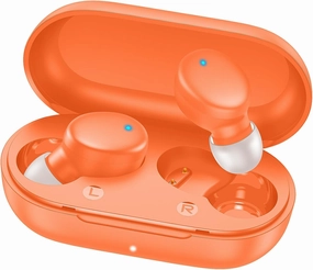 MOZOTER S8 Mini Wireless Earbuds Bluetooth 5.3 in Ear Light-Weight Headphones,60Hrs Playtime Ear Buds with Charging Case,Bluetooth Headsets,Premium Sound with Deep Bass for Sport-Orange TWS earbuds,compact wireless buds,Bluetooth ear tips,