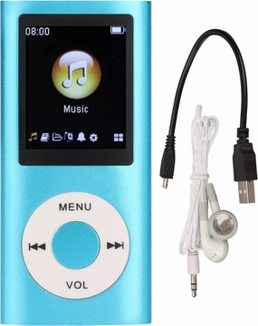 MP3 Player, 64GB Music Player Lossless Music Slim 1.8 Inch LCD Screen Portable MP3 Music Player, Includes Charging Cable and Earphone, Easy to Carry (Blue) hi-res portable player,digital audio player,DAP lossless,