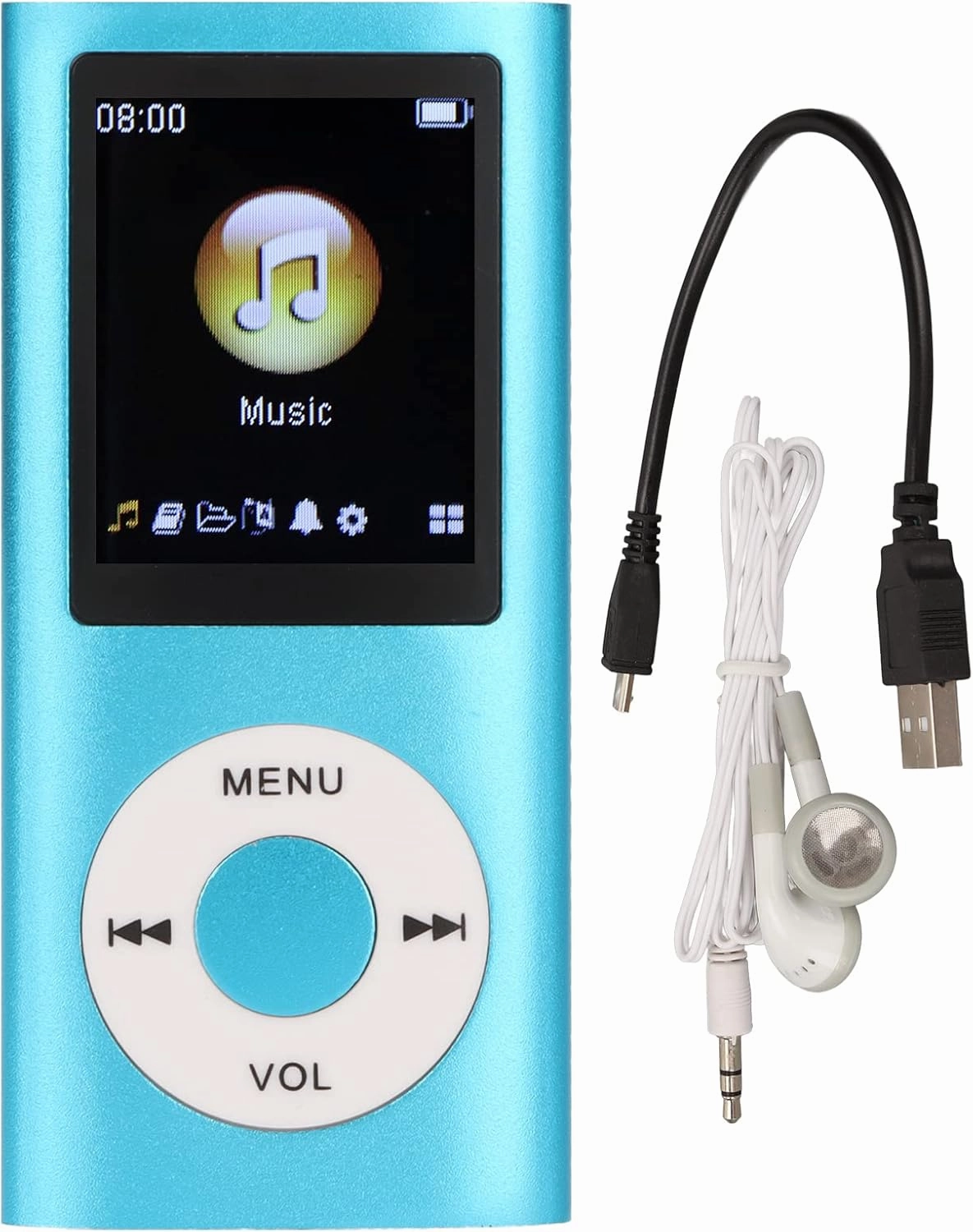 MP3 Player, Portable Digital Lossless Music MP3 Player, Portable Slim 1.8 Inch LCD Screen MP3 Music Player for Sports Running, Supports 64G (Blue) hi-res portable player,digital audio player,DAP lossless,