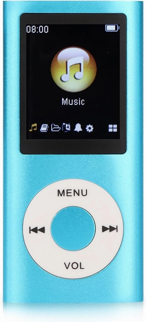 MP3 Player, Portable Lossless Sound Slim MP3 Music Player with Earphone, 1.8 Inch LCD Screen Digital Music Player, Memory Card Not Included(Blue) hi-res portable player,digital audio player,DAP lossless,