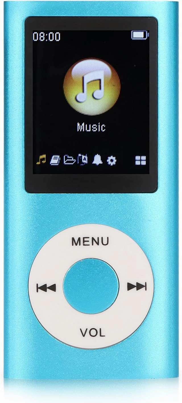 MP3 Player, Portable Lossless Sound Slim MP3 Music Player with Earphone, 1.8 Inch LCD Screen Digital Music Player, Memory Card Not Included(Blue) hi-res portable player,digital audio player,DAP lossless,