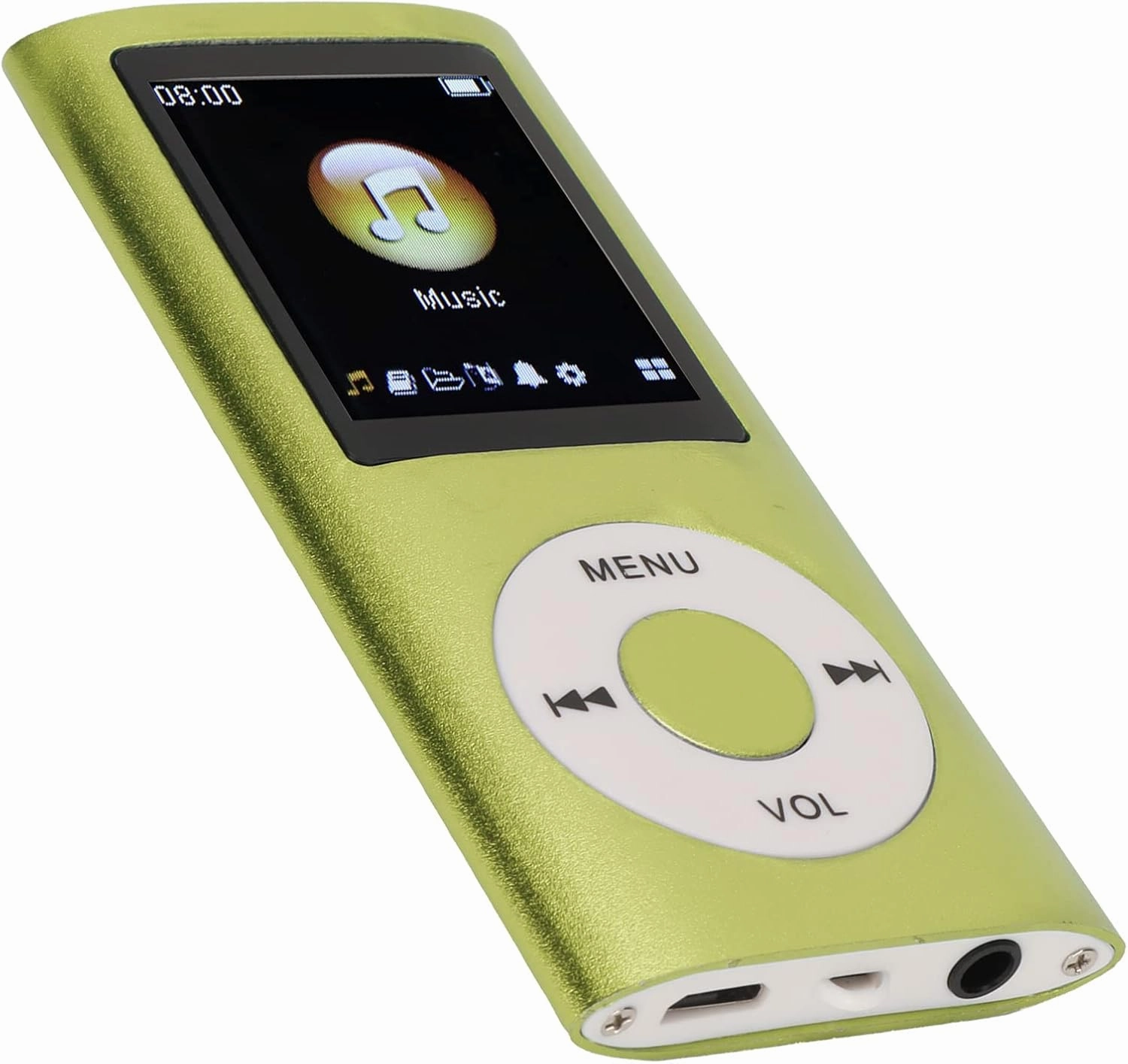 MP3 Player Stylish Multifunctional Lossless Sound Slim 1.8 Inch LCD Screen Portable MP3 Music Player (Green)