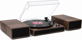 MPK Vinyl Record Player 3-Speed Retro Bluetooth Turntable with Hi-fi Bookshelf Speakers Vintage Turntable for Vinyls Records Gifts Belt Drive Auto-Stop RCA Output for Home Sound Enjoyment belt-drive turntable,vinyl record player,audiophile turntable,