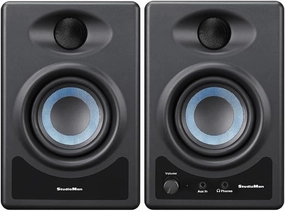 MS3 2-Way Near Field Active Studio Monitor Speaker for Hi-Fi Audio,Desktop Computer,Near Field Music Production,3.5-Inch, 50W,Black,Pair studio monitors,nearfield speakers,mixing reference monitors,