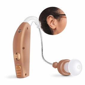 MSA 30X Behind the Ear Sound Amplifier, Amplifies Sound by 30 Times, Lightweight, Virtually Invisible, Comfortable, Adjustable Volume, Fast Charging, Medium Brown, 1ct headphone amplifier,portable amp,desktop headphone amp,