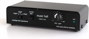 Music Hall Mini Plus Phono Preamp Ultra-Quiet MM Amp with Adjustable Gain Cartridge Loading and High-Grade Headphone Amp for Analog Audio and Vinyl Records phono preamp,turntable amplifier,record player preamp,