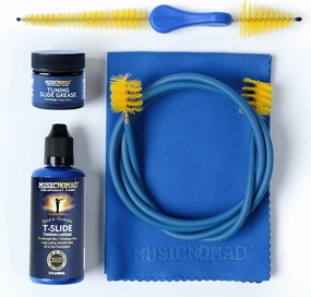 MusicNomad 5 pc. Premium Trombone Cleaning & Care Kit with Extra Care Built into Our Product Designs, Formulas, Instructions, Give Back & Storage Bag for Complete Care (MN771) record cleaning kit,vinyl cleaner,stylus brush set,