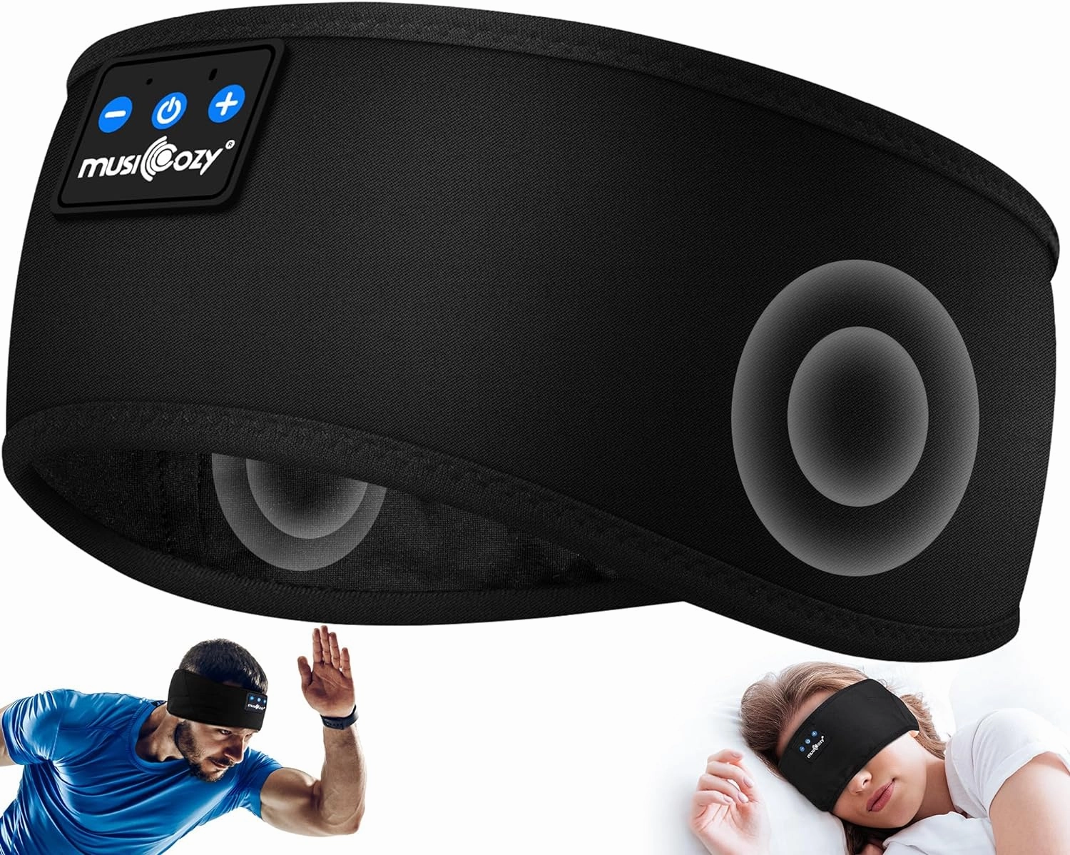 MUSICOZY Sleep Headphones Bluetooth 5.4 Headband, Sports Wireless Earphones Sweat Resistant Earbuds Sleeping Headphone with Ultra-Thin HD Stereo Speaker for Workout Running Cool Gadgets Unique Gifts noise cancelling headphones,ANC headphones,travel headpho