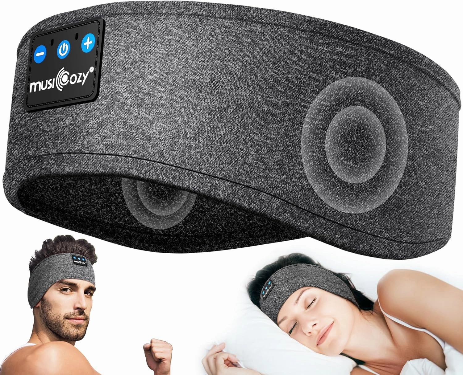 MUSICOZY Sleep Headphones Bluetooth 5.4 Headband, Sports Wireless Earphones Sweat Resistant Earbuds Sleeping Headphone with Ultra-Thin HD Stereo Speaker for Workout Running Cool Gadgets Unique Gifts noise cancelling headphones,ANC headphones,travel headpho