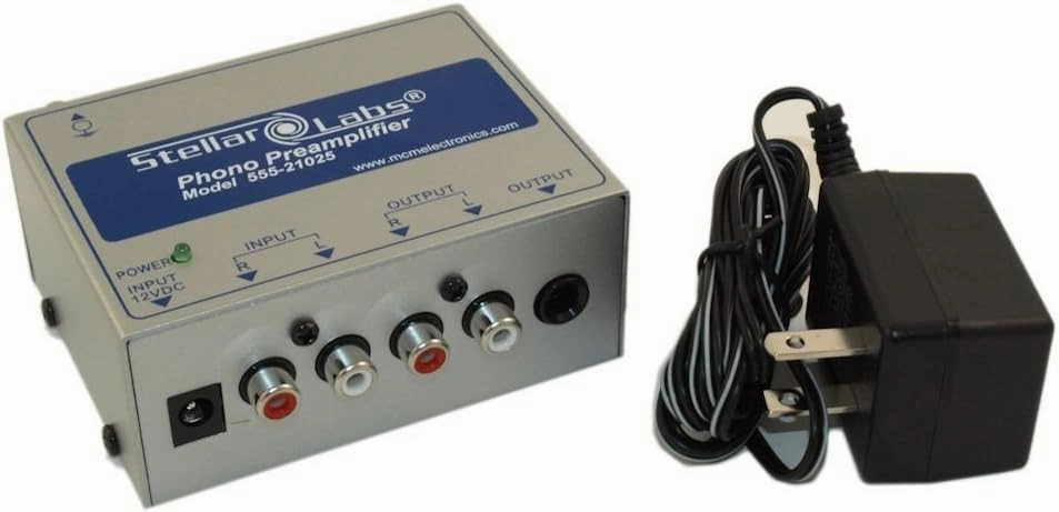 MyCableMart Stereo Phono Preamplifier (Pre-Amp/Adapter RCA Inputs/RCA Outputs phono preamp,turntable amplifier,record player preamp,