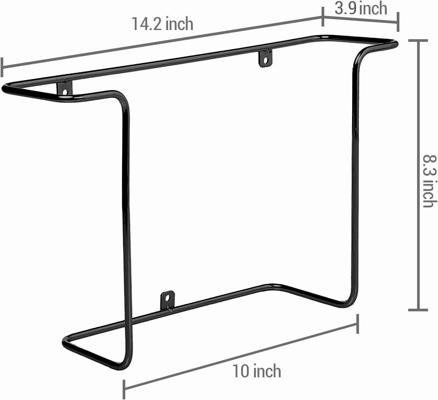 MyGift Modern Metal Wire Wall Mounted Vinyl Records Storage Racks, Hanging LP Record Holders, Floating Album Cover Display Shelves, Set of 2 (Black-2 Pcs)