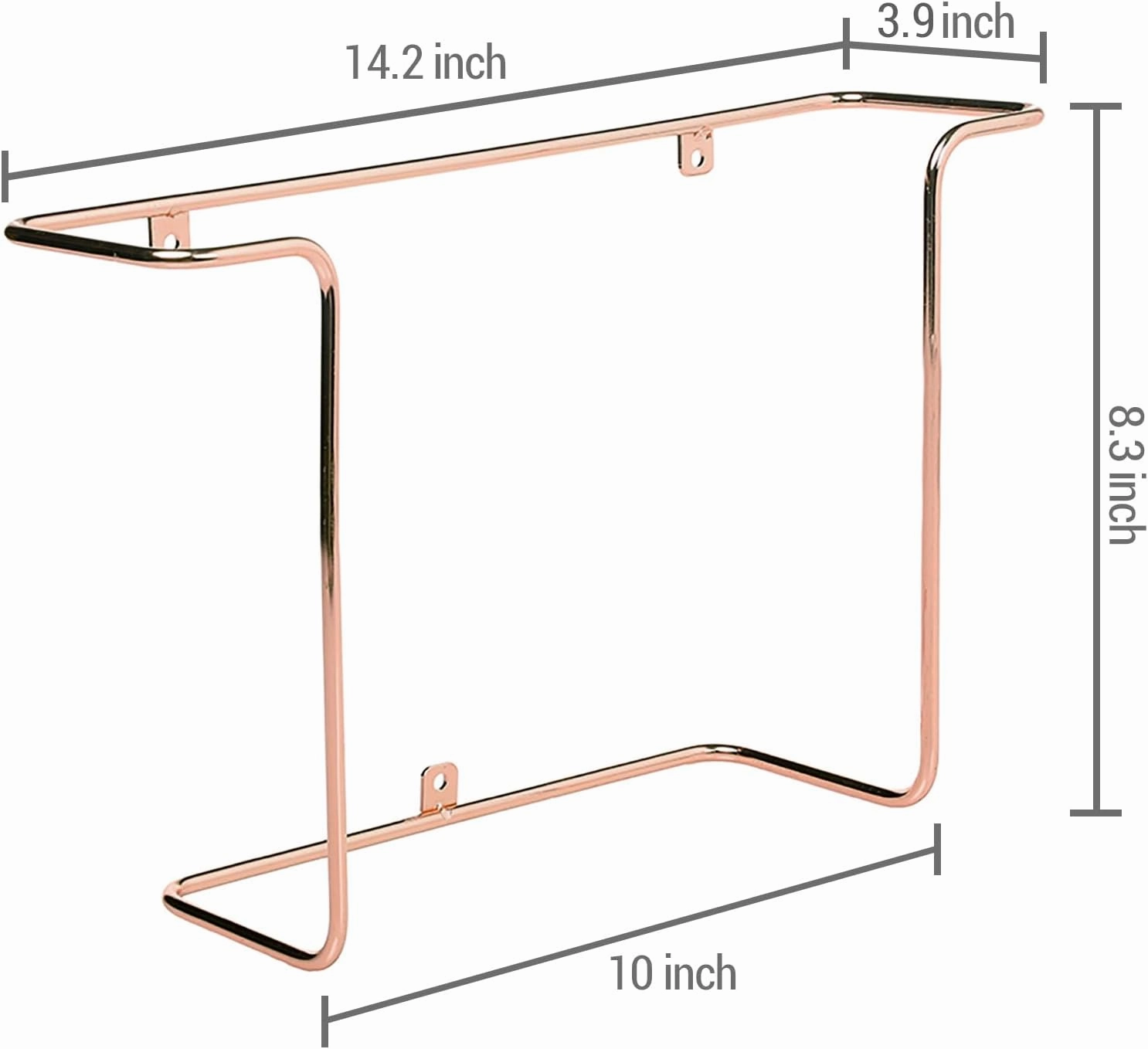 MyGift Modern Metal Wire Wall Mounted Vinyl Records Storage Racks, Hanging LP Record Holders, Floating Album Cover Display Shelves, Set of 2 (Modern Copper-2 Pcs)