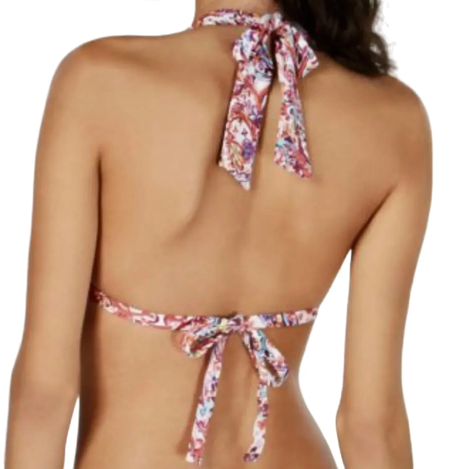 Mystic Paisley Molded Tri Bikini Top In Plum