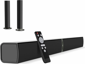 MZEIBO Sound Bar for Smart TV, 80W Bluetooth Soundbar 2 in 1 Detachable Design, Deep Bass, Home Theater Surround Sound, ARC/Optical/AUX Connections for TV/PC/Gaming/Projectors floorstanding speakers,tower speakers,stereo floor speakers,