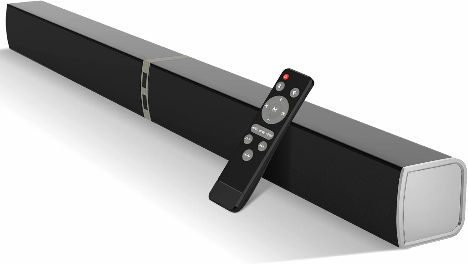 MZEIBO Sound Bar for Smart TV, 80W Bluetooth Soundbar 2 in 1 Detachable Design, Deep Bass, Home Theater Surround Sound, ARC/Optical/AUX Connections for TV/PC/Gaming/Projectors soundbar,TV speaker bar,home theater soundbar,