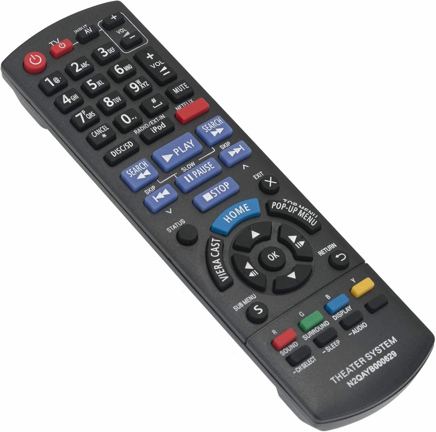 N2QAYB000629 Replace Remote Control fit for Panasonic Blu-ray Disc DVD Player Home Theater Cinema Speaker System Full HD 3D SC-BTT268 SA-BTT268 SA-BTT270 SA-BTT273 SC-BT770 SC-BTT270 SC-BTT273 home cinema system,5.1 home theater,surround sound package,