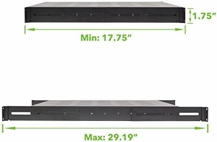 Navepoint 1U 19-Inch Fixed 4-Post Rack Mount Server Shelf with Adjustable Depth from 18-29 Inch Black