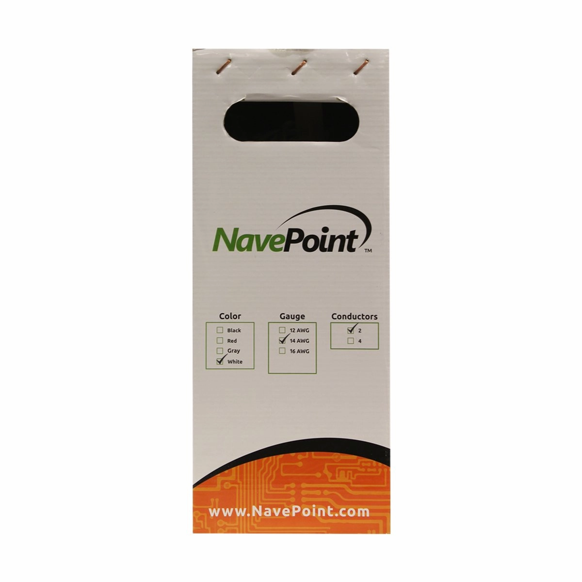 NavePoint 250ft in Wall Audio Speaker Cable Wire CL2 14/2 AWG Gauge 2 Conductor Bulk White