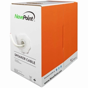 NavePoint 250ft in Wall Audio Speaker Cable Wire CL2 16/4 AWG Gauge 4 Conductor Bulk White floorstanding speakers,tower speakers,stereo floor speakers,