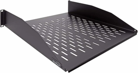 NavePoint 2U 19-Inch Universal Vented Rack Mount Cantilever Fixed Server Cabinet Shelf 18-Inches Deep Black equipment cabinet,AV gear cabinet,component enclosure,