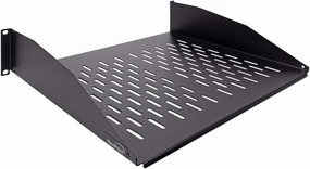 Navepoint 2U 19-Inch Universal Vented Rack Mount Cantilever Server Cabinet Shelf 14-Inches Deep Black audio rack,hi-fi component stand,media shelf,