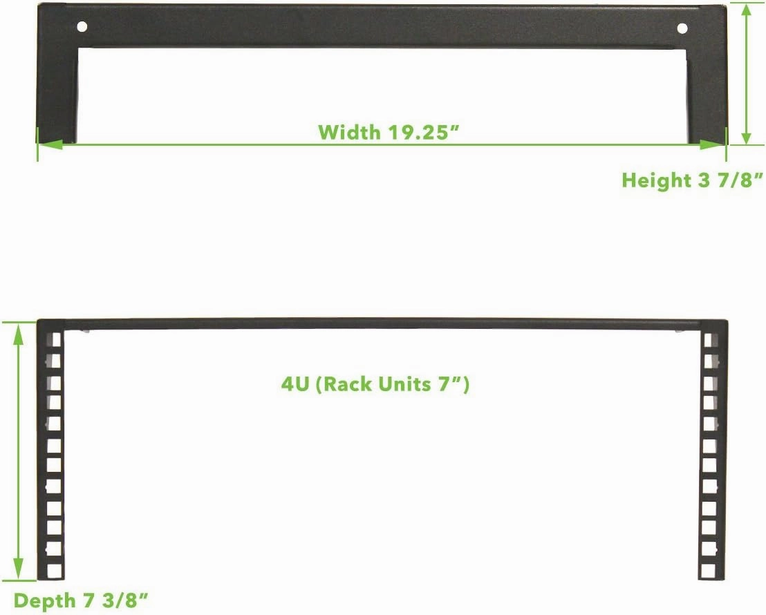 NavePoint 4U 19 Inch Vertical Wall Mount Rack Wall Mountable Server Rack w/Hardware Black