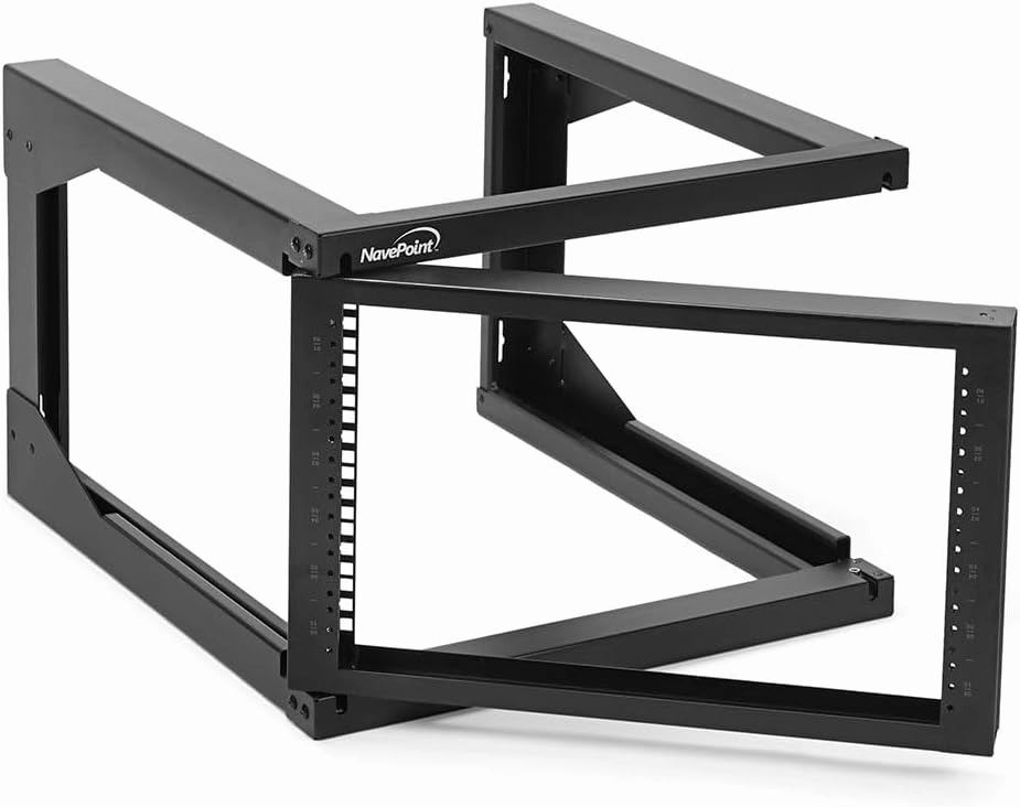 NavePoint 6U Server Rack with Swing Gate - Wall Mount Rack for 19 Inch IT & AV Equipment - 24' Deep, Black