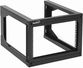 NavePoint 6U Server Rack with Swing Gate - Wall Mount Rack for 19 Inch IT & AV Equipment - 24' Deep, Black audio rack,hi-fi component stand,media shelf,