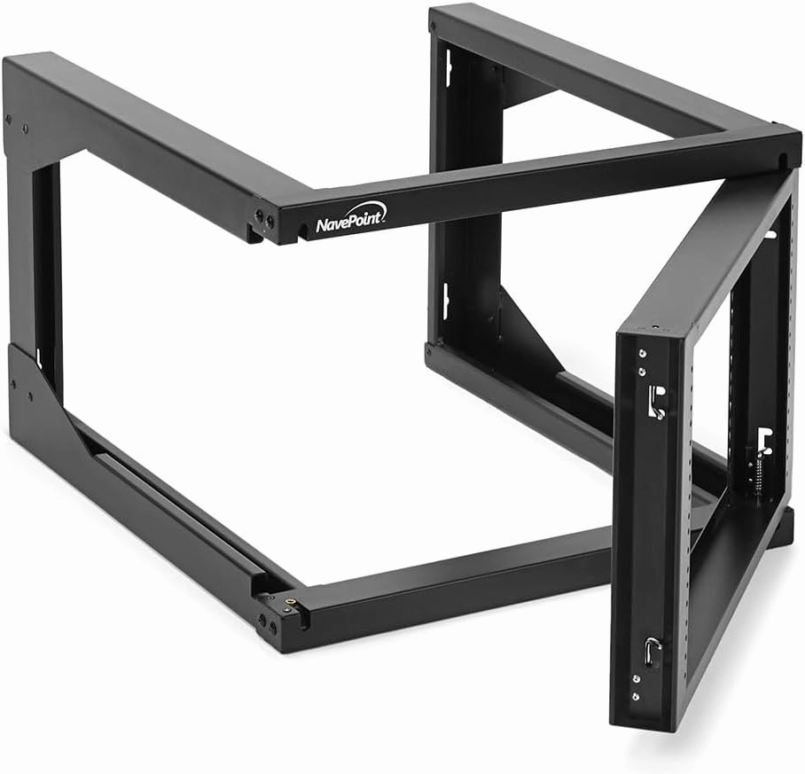NavePoint 6U Server Rack with Swing Gate - Wall Mount Rack for 19 Inch IT & AV Equipment - 24' Deep, Black