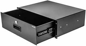 NavePoint Server Cabinet Case 19 Inch Rack Mount DJ Locking Lockable Deep Drawer with Key 3U audio rack,hi-fi component stand,media shelf,