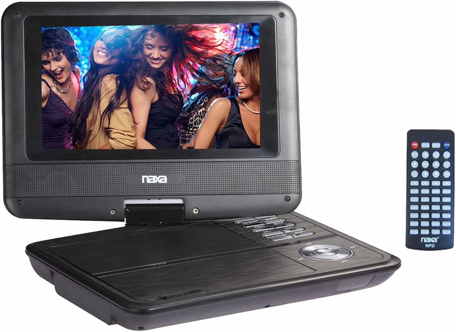 Naxa Electronics NPD-703 7-Inch TFT LCD Swivel Screen Portable DVD Player - Black Lacquer