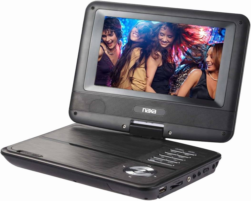 Naxa Electronics NPD-703 7-Inch TFT LCD Swivel Screen Portable DVD Player - Black Lacquer