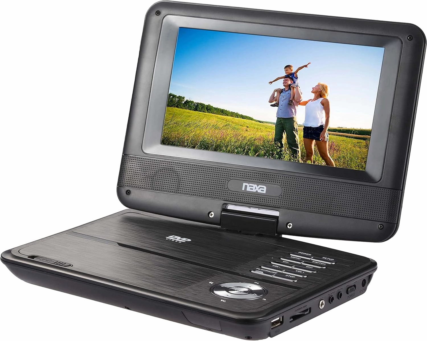 Naxa Electronics NPD-703 7-Inch TFT LCD Swivel Screen Portable DVD Player - Black Lacquer