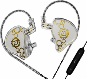 ND Venus in Ear Monitor Headphones, 10mm Double Magnetic Dynamic Driver IEM Earphones, HiFi Wired Gaming Earbuds, 2 Pin Detachable Cable (with Mic, Crystal, 3.5mm Plug) in-ear monitors,hi-fi IEMs,studio earphones,