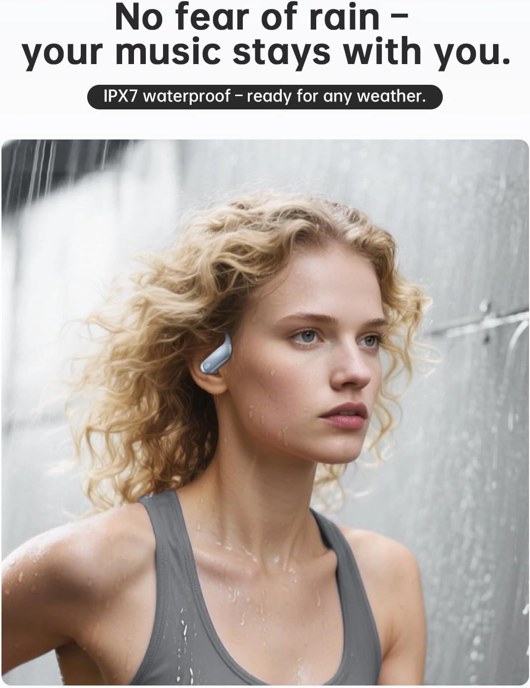NDO Wireless Bluetooth Earhook Earbuds with Type-C Fast Charging, 13mm Dynamic Drivers, IPX5 Waterproof, Wireless Over-Ear Headphones for Travel, Workouts, and Commuting