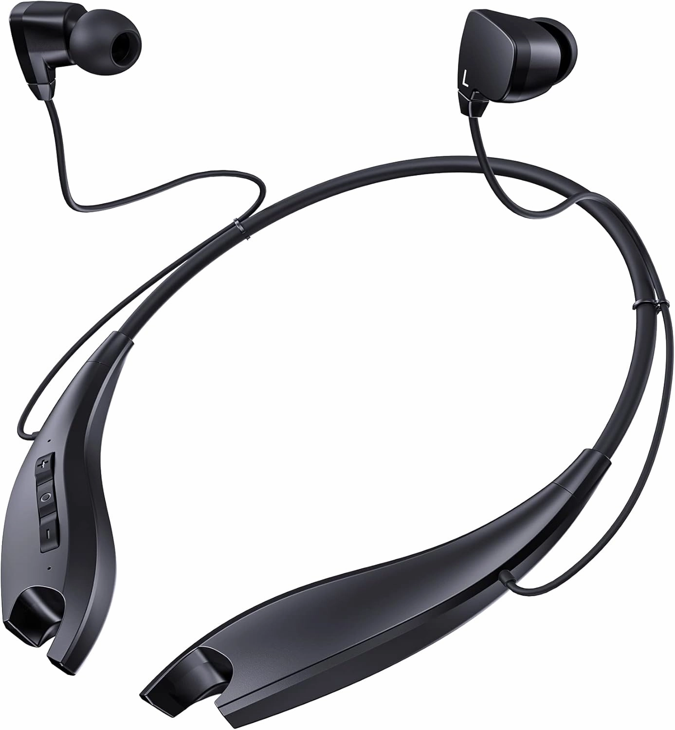 Neckband Bluetooth Headphones, Around The Neck Headphones 24H  Playtime, Bluetooth Headsets with Call Vibration, Shark Jaw Design Wireless Earbuds Noise Isolation/Built-in Mic/IPX7 Waterproof wireless earbuds,Bluetooth earphones,true wireless stereo,