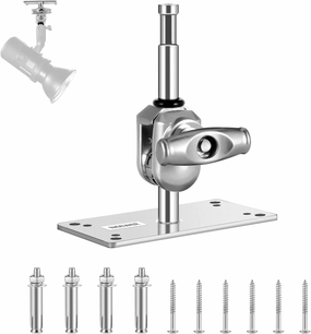 NEEWER 6.5 Inch Wall Ceiling Mount Baby Pin 5/8" Stud with 360 Swivel Ball Head & 10 Screws, Photography Photo Studio Wall Mount for Ring Light,Video Light,Strobe Flash, Max Load 22lb/10kg, ST-WM2 speaker wall mount,audio bracket,AV wall mounting,