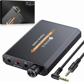 Neoteck Amplifier 16-600 Ohm Portable Headphone Amplifier,3.5mm Jack Rechargeable Headphone Amp with Volume Control,Two-Stage Gain Switch, Headset Amplifier for PC/CD/MP3/MP4 Players headphone amplifier,portable amp,desktop headphone amp,