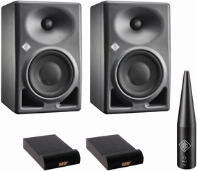Neumann KH 120 MKII Active 5.25" 2-Way Studio Monitor (Anthracite, Pair) Bundle MA 1 Monitor Alignment Mic and 2X Auray IP-S Isolation Pad studio monitors,nearfield speakers,mixing reference monitors,