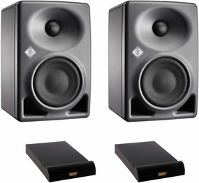 Neumann KH 80 DSP 4" Active 2-Way Studio Monitor (Gray, Pair) with (2) Isolation Pad, Medium Bundle studio monitors,nearfield speakers,mixing reference monitors,