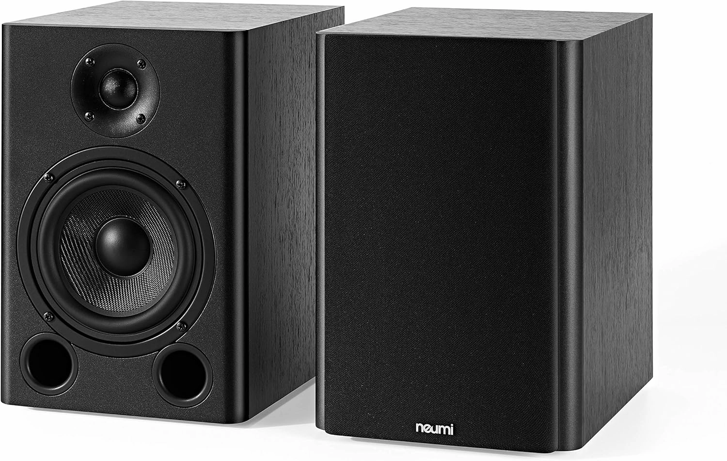 NEUMI BS5 Passive Bookshelf Speakers, 5-Inch Woofer, 1-Inch Tweeter, Dark Wood, 1 Pair bookshelf speakers,compact stereo speakers,hi-fi shelf speakers,