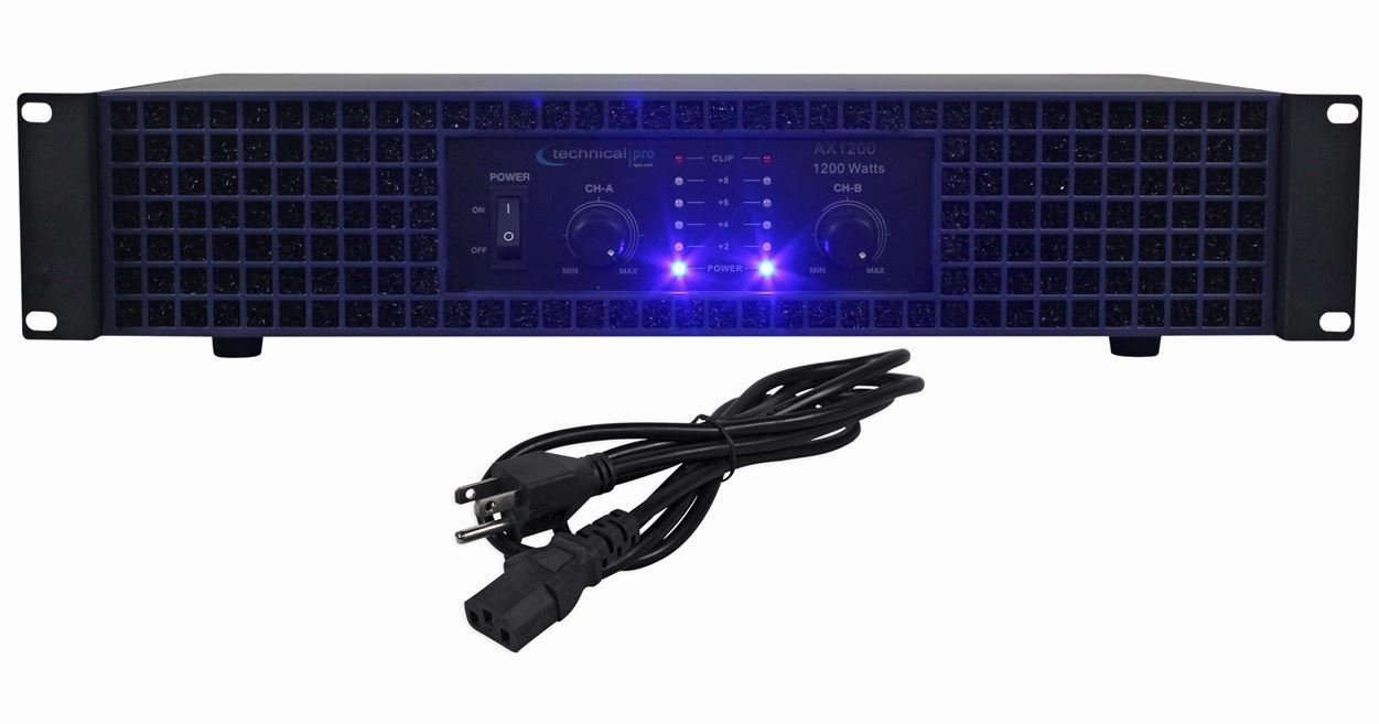 New Technical Pro AX1200 1200 Watt 2-Channel Amplifier 2U Rack DJ Power Amp power amplifier,stereo amp,hi-fi power amp,