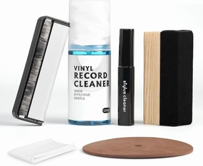 Nobsoun 6-in-1 Vinyl Record Cleaning Kit  Includes Microfiber Cloth, Label Protector, Stylus Brush, and More (R59) record cleaning kit,vinyl cleaner,stylus brush set,